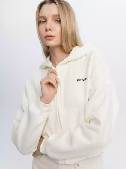 Укороченная толстовка на молнии с капюшоном KEANU