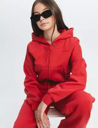 Укороченная толстовка на молнии с капюшоном KEANU