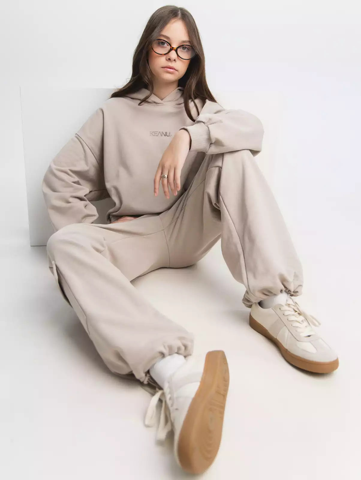 Широкие брюки из футера KEANU