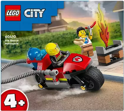 Конструктор Пожарно-спасательный мотоцикл 60410 57 дет. LEGO City