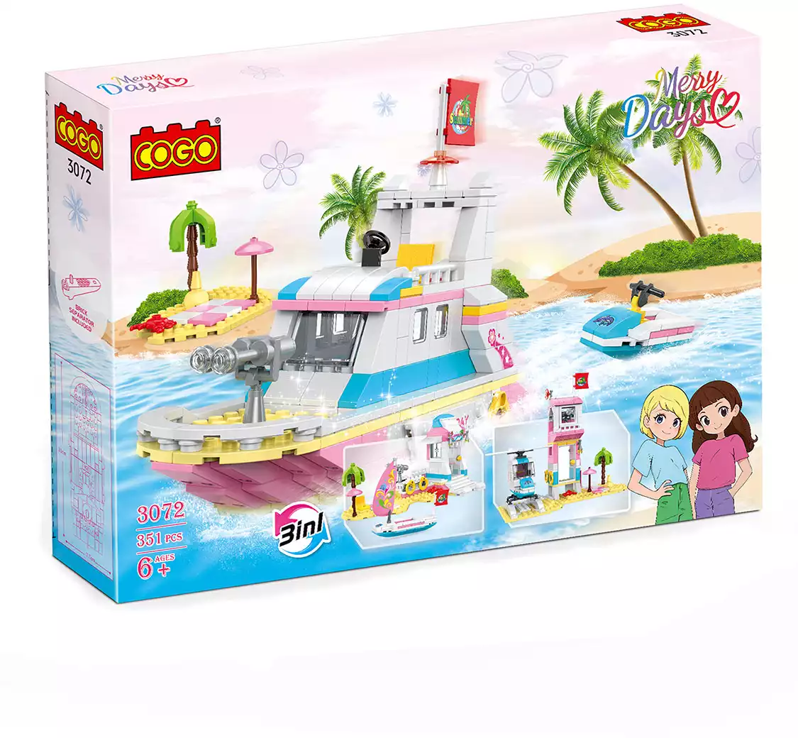 Конструктор блочный COGO Пляжный отдых 3в1 3072 351 дет.