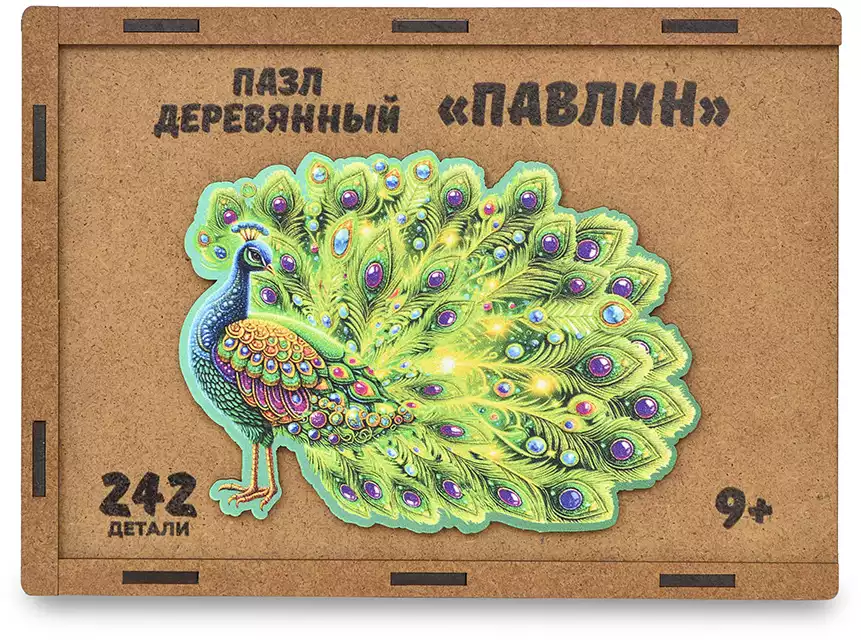 Пазл 242 эл.Павлин ПЗ00117 дерево Woodlandtoys