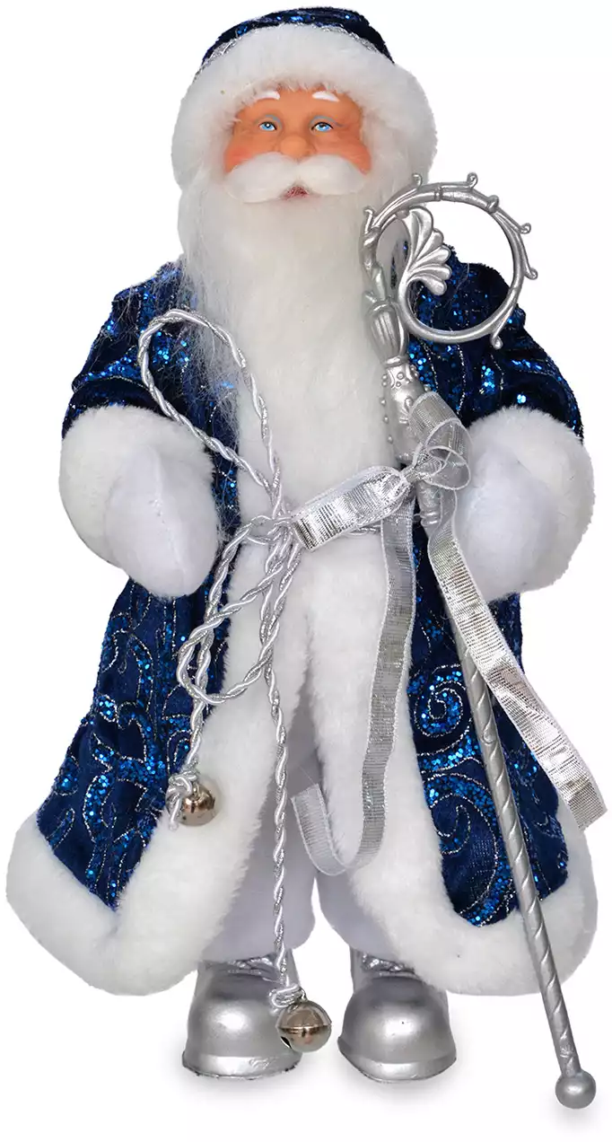 Новогодняя фигура Санта-Клаус 30 см в синем TM-24028D