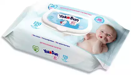 Детские влажные салфетки 120 шт. YOKOSUN