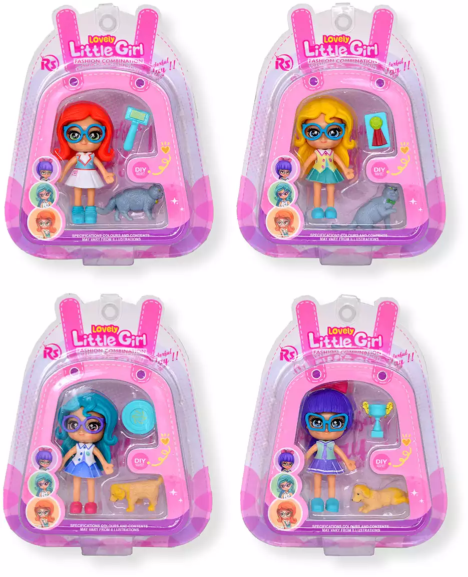 Кукла мини 8910-E35 с питомцем