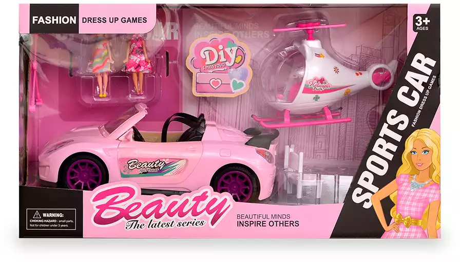 Набор кукол 89863 с автомобилем, вертолётом и набором мебели