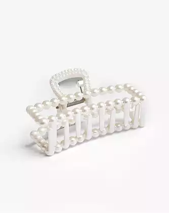 Зажим для волос Крабик 8,5 см жемчуг 058D-4750D KEANU