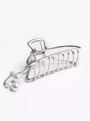 Зажим для волос Крабик с подвесками 7,5 см серебро 058D-4755D KEANU