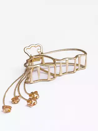 Зажим для волос Крабик с подвесами7,5 см бабочка золото 058D-4762D KEANU