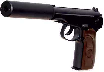 Пистолет металлический ПМ с глушителем G.29A 16,5см