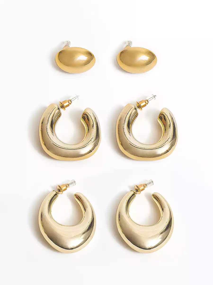 Серьги в наборе 3 пар золото 058D-5043D KEANU