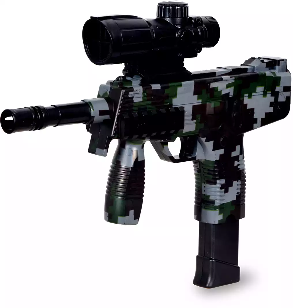 Пистолет пластмассовый UZI на аккумуляторе 2в1 999-22S 31см