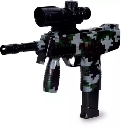 Пистолет пластмассовый UZI на аккумуляторе 2в1 999-22S 31см