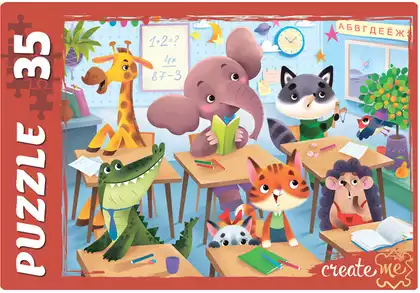 Пазлы 35 эл. Зверята в школе ПУ35-3854 Рыжий кот