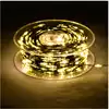 Светодиодная гирлянда Нить Роса 100+3 м 1000 Led теплый белый, IP44, пульт,от сети, зел.провод