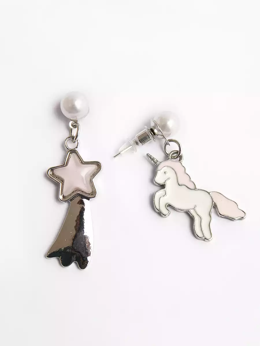 Серьги гвоздики 1 пара единорог 058D-5003D Vulpes