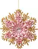 Новогодняя снежинка 14,5 см розовый 151193