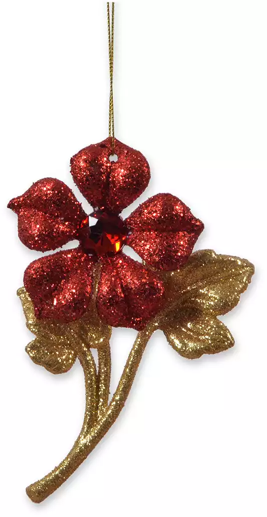Новогоднее украшение 14,5 см цветок 152677