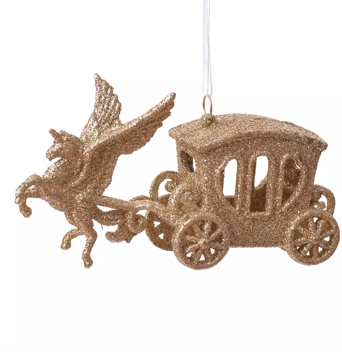 Новогодняя фигурка 12 см Карета с пегасом золото 058D-5282D