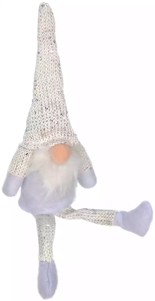 Новогодняя фигурка гномик 34 см белый 058D-5302D