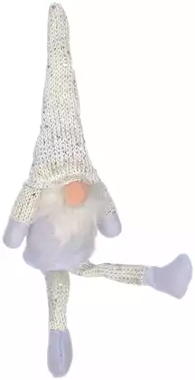 Новогодняя фигурка гномик 34 см белый 058D-5302D