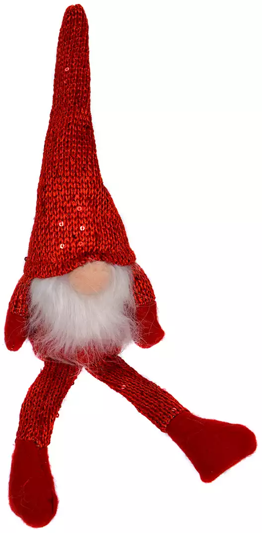 Новогодняя фигурка гномик 34 см красный 058D-5303D