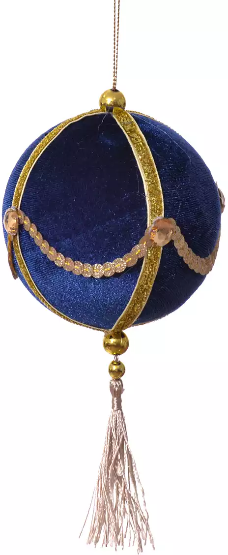 Новогодний шар 10 см синий 058D-5311D