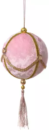 Новогодний шар 10 см розовый 058D-5313D