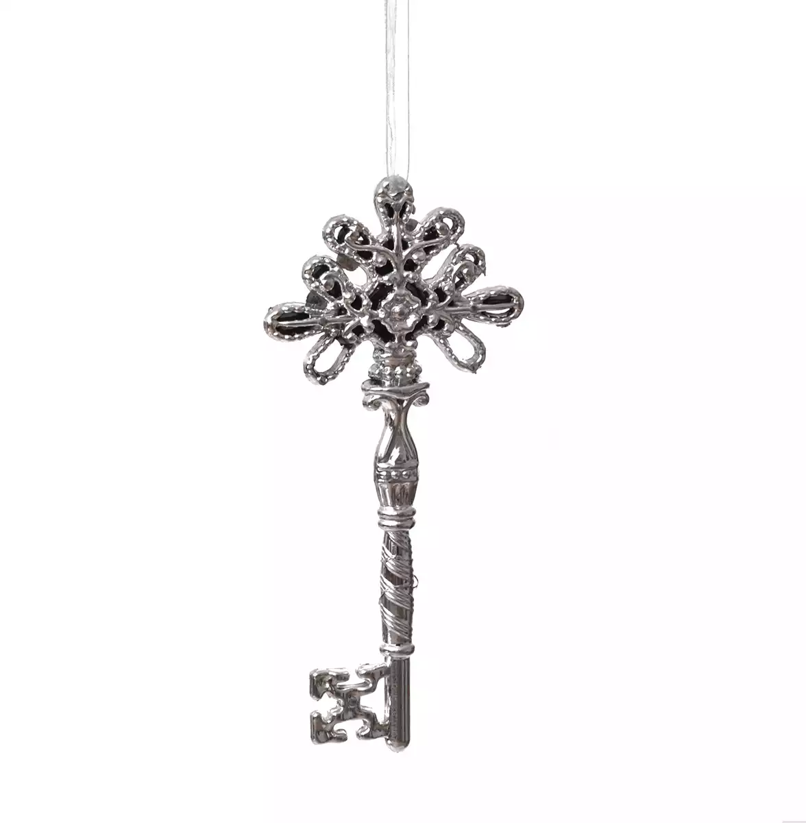 Новогодняя фигурка 7х16х1 см Ключик серебро*10