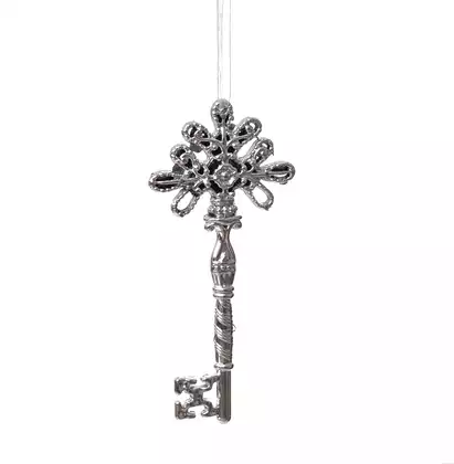 Новогодняя фигурка 7х16х1 см Ключик серебро*10