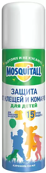 MOSQUITALL Аэрозоль Нежная защита для детей от клещей 150 мл