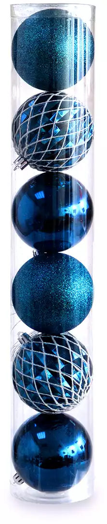 Набор шаров 8 см 6 шт синий 058D-5411D
