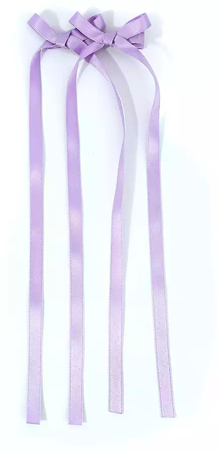 Бант атласный 1 шт двойной на заколке лиловый 058D-4891-1D