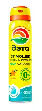 ДЭТА АКВА (AQUA) аэрозоль от мошек, клещей и комаров 100 мл
