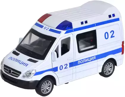 Модель машины 1:32 (16,5см) Mercedes-Benz Sprinter 83842 свет, звук, инерция Полиция