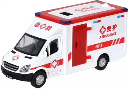 Модель машины 1:43 (19см) 48817 свет, звук, инерция Скорая помощь