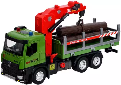 Модель машины 1:24 (27см) Лесовоз свет, звук, инерция 87418