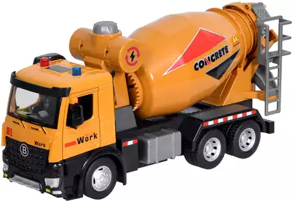 Модель машины 1:24 (25см) Бетономешалка свет, звук, инерция 87404