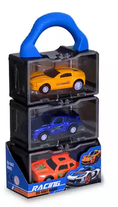 Мод. Маш. 1:60 Набор из 3-х металлических машин в кейсе 7,5см 86976