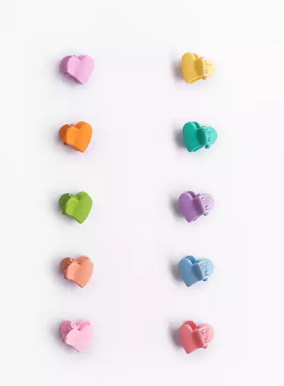 Краб для волос 10 шт 1,5 см сердечки 058D-6113D Vulpes