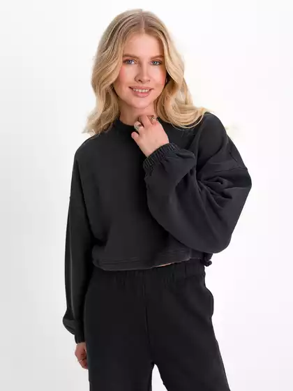 Укороченный свитшот с эффектом варки KEANU