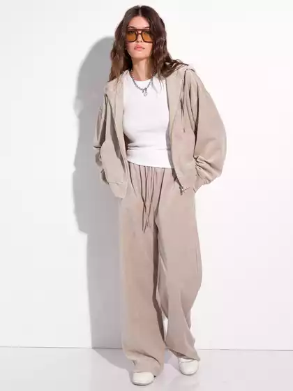 Широкие велюровые брюки KEANU