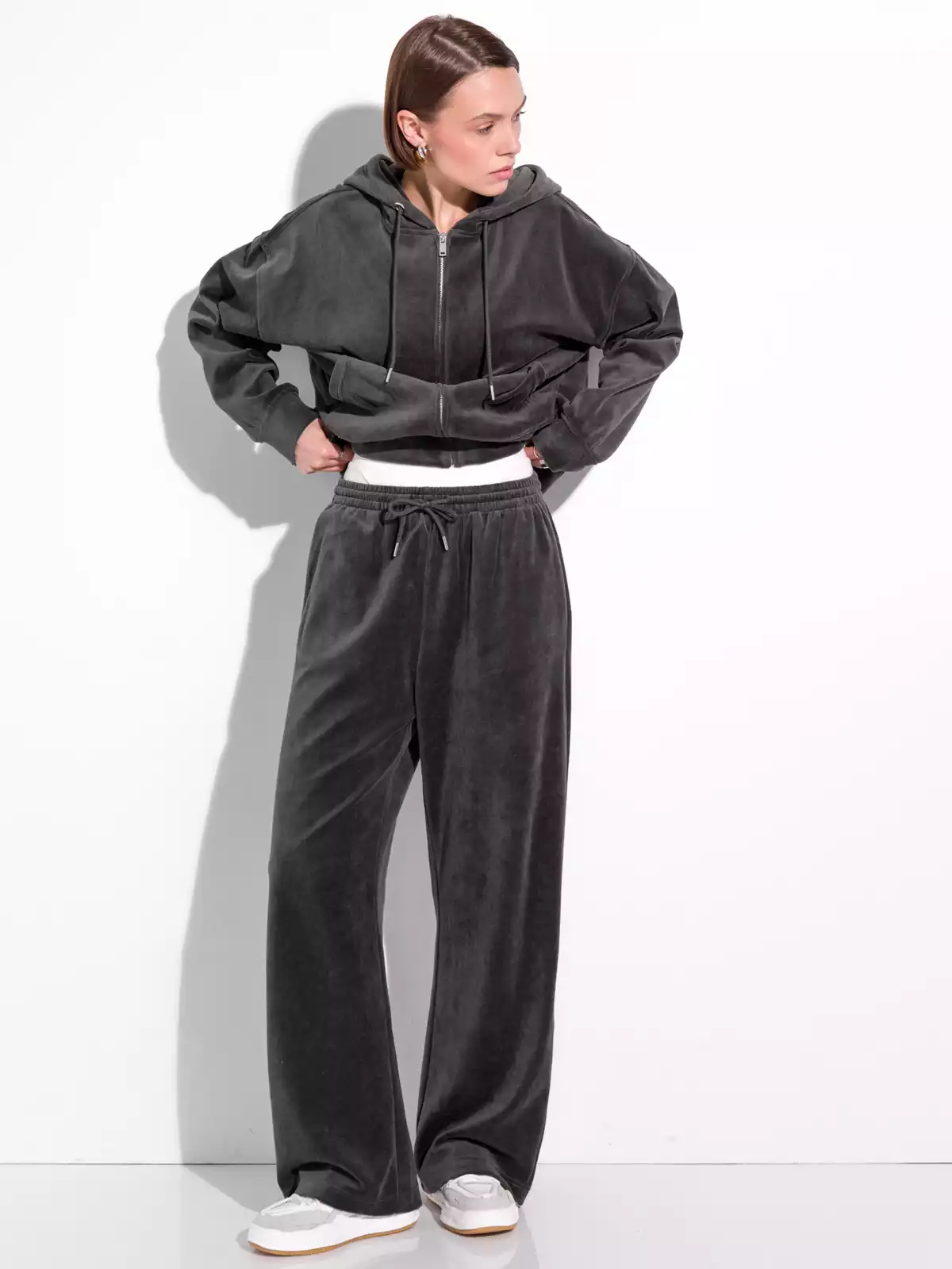 Широкие велюровые брюки KEANU