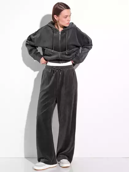 Широкие велюровые брюки KEANU