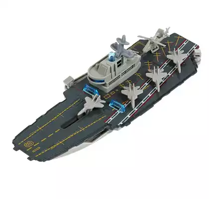 Модель машинки АВИАНОСЕЦ 22 см свет, звук, инерция FY015-22SLMIL-GY ТЕХНОПАРК