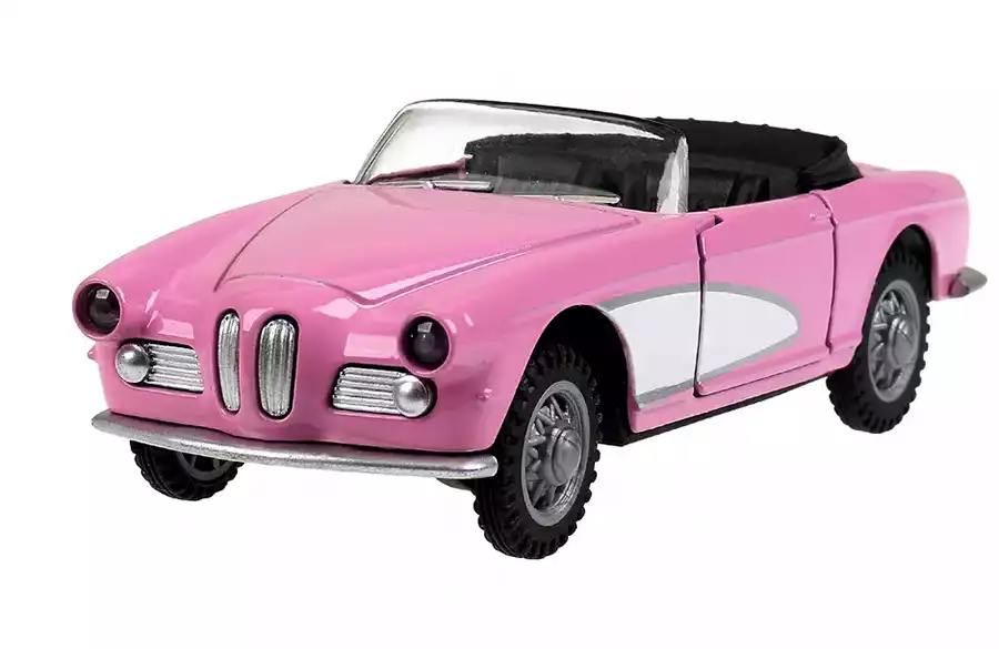 Модель машины ТЕХНОПАРК кабриолет Барби (Barbie) 12см 2302C0091-R свет, звук, инерционный механизм