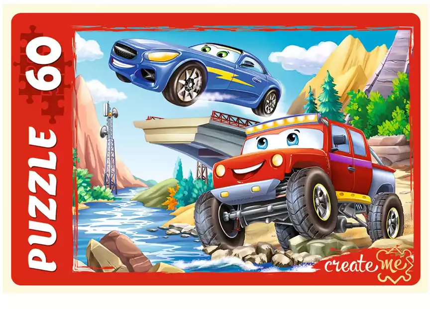 Пазл 60 эл.Крутые машинки ПУ60-0415 Рыжий Кот