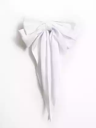 Бант 1 шт белый на заколке 22*41 см 058D-6394D KEANU