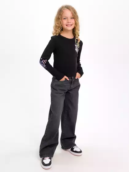 Широкие джинсы с потёртостями Vulpes