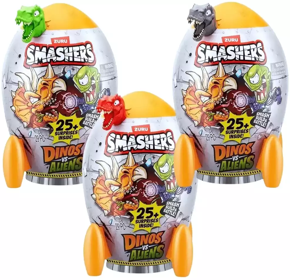 Детская игрушка набор животных ZURU Smashers Динозавр против пришельцев 74141